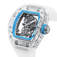 Reloj Tourbillon de Lujo CRONUSART, Transparente, con Cristal de Zafiro, Edición Limitada de 20 mm, con Indicador de Reserva de Marcha