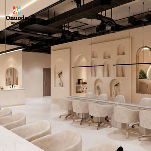 Custom LED <b>Nail</b> Salon Furniture Set | Eco-Friendly Manicure Tables Display Cabinets Reception <b>Desk</b> | One-Stop Salon Design - Product Image 5