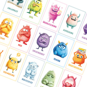 Tarjetas de Memoria Flash de Emociones en Inglés, Alemán y Francés, 30 Piezas, Diferentes Sentimientos, Caras de Dibujos Animados, Frases, Tarjetas Educativas para Niños - Product Image 2