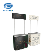 Comptoir d'exposition portable pliable en aluminium et plastique robuste avec toile en PVC rigide