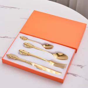 Dinner Service <b>Ware</b> <b>Set</b> 304 Stainless Steel Cutlery <b>Set</b> Hanging Hole Series 4-pcs <b>Set</b> - Product Image 4