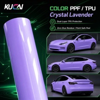 Film de protection de voiture auto-cicatrisant en TPU couleur lavande cristal 7,5 mil, film vinyle brillant pour voiture, film de protection TPU hydrophobe pour voiture
