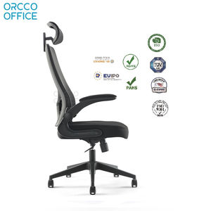 Silla de Oficina Ergonómica Moderna Orcco con Respaldo Alto de Malla, Reposabrazos Abatibles y Base Giratoria de Plástico - Product Image 5