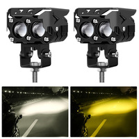 Phare LED de moto, mini feux de route avant, projecteurs externes multicolores en alliage d'aluminium, kit de modernisation