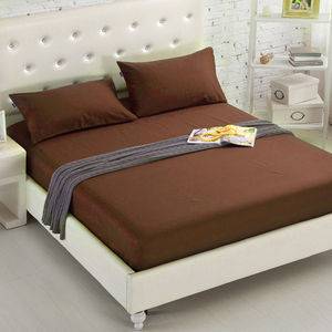 Ensemble de literie Saint Classic lavable de couleur blanc pur, <span class=keywords><strong>drap</strong></span> <span class=keywords><strong>plat</strong></span> et <span class=keywords><strong>drap</strong></span>-housse en tissu de coton - Product Image 6
