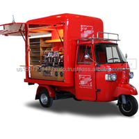 Carrito de Comida Móvil Piaggio Ape Totalmente Equipado, Bar Móvil de Comida Rápida, Quiosco de Café Móvil, Remolque de Catering para Eventos, Triciclo de Comida Tuk Tuk