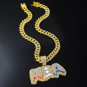 Collar con Colgante de Cadena Cubana, Joyería Hip Hop, Collar con Diamantes, Colgante de Baloncesto para Hombre, Colgante Personalizado - Product Image 4