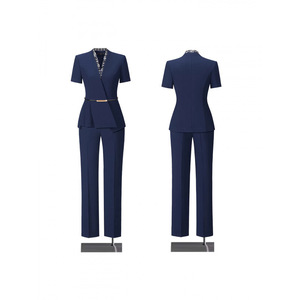 Career Dress Short Sleeve Peplum Silhouette Notched Neckline Anti-Wrinkle Woven Fabric Commute Workwear - Product Image 2