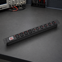 SYNSTRO IEC C13 PDU 1U 19 pouces 8 prises 16A avec protection contre les surtensions pour centre de données en alliage d'aluminium