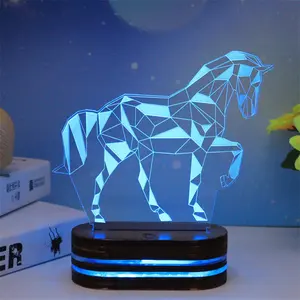 彩色触摸控制3D发光二极管灯双峰塔发光二极管装饰夜灯