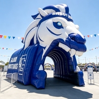 Tunnel d'entrée gonflable personnalisé en forme de tête de cheval Mustang pour cérémonie, en PVC/Oxford durable et imperméable
