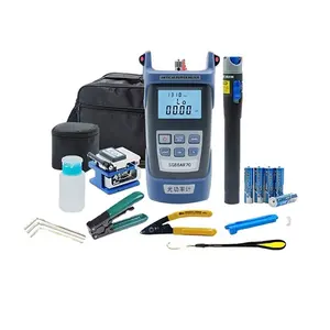 FTTH fiber optic tool kit with optical power meter 5KM VFL and optic cable cutter stripper fc-6s fiber