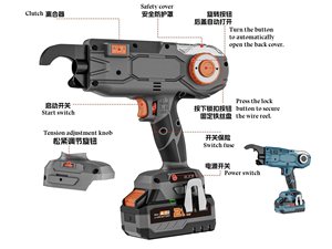 औद्योगिक रेबार टाई तार मशीन पोर्टेबल रीबर बांधने वाली मशीन कंक्रीट आयरन रिबार बांधने के उपकरण हैंडहेल्ड - Product Image 4
