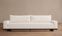 Nouveau canapé modulable en tissu au design moderne, personnalisable, avec pieds en bois, pour salon de villa, mobilier de maison