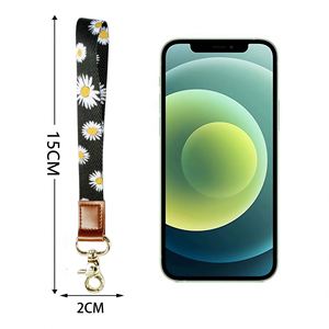 Cactus Peony Flower Floral <b>Polyester</b> Wrist Strap Thickened Leopard Print ID <b>Lanyard</b> Mobile Phone Rope - Product Image 3