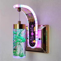 Applique Murale Moderne en Acrylique avec Fleurs Séchées, Nouveau Design, Vente Chaude en Gros Usine, Petite Lampe Murale