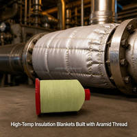Benang 1000D Aramid 8 Kawat Baja Tahan Karat Pola Mentah Benang Terpilin Tahan Api Ramah Lingkungan Tahan Suhu Tinggi