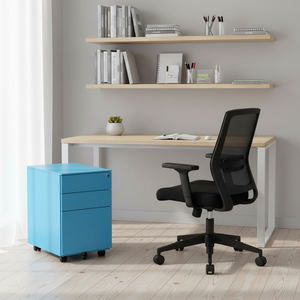 Archivador metálico de acero con 3 cajones, móvil, con ruedas, tipo pedestal, para almacenamiento, para uso médico, de oficina y de personal, disponible en varios tamaños. - Product Image 1