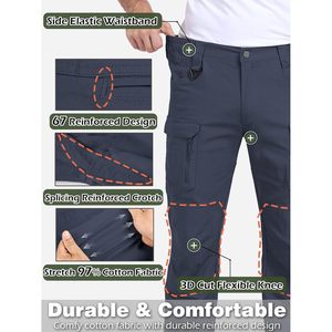 Custom Men's <b>Stretch</b> Tactical <b>Cargo</b> Pants 100% Cotton Multiple Pockets Breathable Work Outdoor Hiking Trousers - Product Image 5