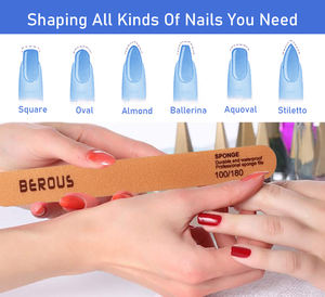 Demi-lune <span class=keywords><strong>jaune</strong></span> Mini éponge tampon à ongles lavable EVA petit ensemble de limes à ongles rose pour ongles - Product Image 4