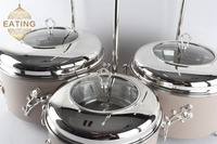 2025 Design Original chauffe-aliments conteneur chauffage par le bas luxe hôtel Restaurant utilisation famille rassemblement ensemble 6L Hot Pot ensembles