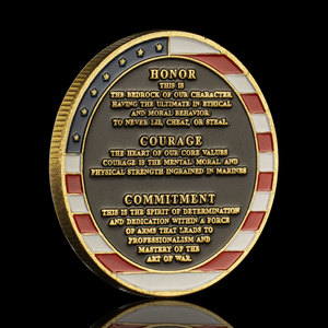Medalla decorativa de valores centrales inspirada en el Cuerpo de Marines, moneda de recuerdo coleccionable de artesanía de Metal patriótico para exhibición de entusiastas - Product Image 6
