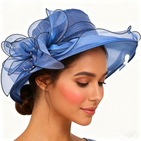 Chapeau bibi formel pour femme - Motif dentelle Kentucky Derby, chapeau de mariée en organza pour l'église, les goûters et les mariages