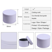 Offre Spéciale RTS rond vide baume à lèvres bougies boîtes sans couture blanc noir bougie pots conteneurs en métal bougies boîtes avec couvercle 8oz
