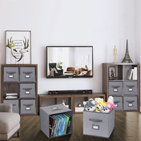 Boîte d'organisation pliable en tissu pour la maison Organisateur de rangement pliable en cube Grands bacs de rangement Lot de 4