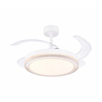 Ventilateur de plafond rétractable de luxe en cristal avec lumière, lustre décoratif, télécommande, ventilateurs de plafond LED avec lumière