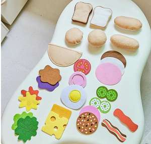Enfants bricolage feutre jouer nourriture <span class=keywords><strong>Burger</strong></span> Sandwich semblant jouet Montessori éducatif cuisine en peluche <span class=keywords><strong>jeu</strong></span> de rôle jouets Hot Dog ensemble Kit cadeau - Product Image 4