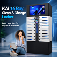 Y2Power Casier de recharge et de nettoyage à 16 baies avec prises PD65W QC3.0 AC pour kiosque de charge d'ordinateurs portables, téléphones et tablettes