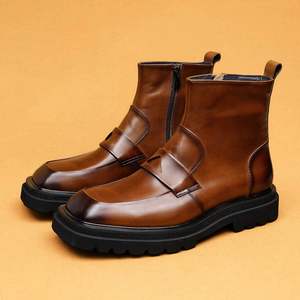 2025 Autumn/Winter Men's Genuine Leather <b>Oxford</b> Business Formal High Top Square Toe <b>Platform</b> Lace-Up Light Weight Breathable - Product Image 5