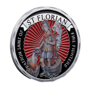 Moneta Commemorativa in Metallo di San Floriano Vigilante dei Pompieri, Souvenir a Tema Tradizione e Dedizione - Product Image 6