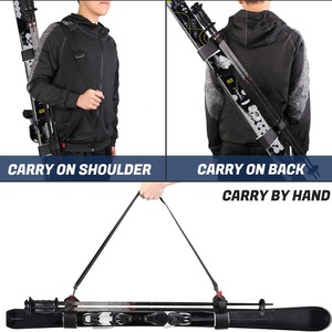 Correa para Esquís, Soporte para <span class=keywords><strong>Bastones</strong></span> de Esquí, Correas Ajustables para Transportar <span class=keywords><strong>Bastones</strong></span> de Esquí, Acolchadas, Antideslizantes, Bandolera para Hombro, Nailon Duradero, Ecológico - Product Image 3