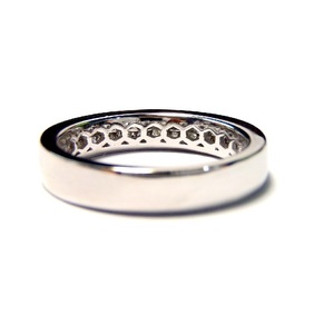 Usine de bijouterie Deux Rangées Design Simple Sertissage Invisible Or Blanc 14k Diamant Véritable Bague de Mariage Coupe Princesse pour Femmes - Product Image 2
