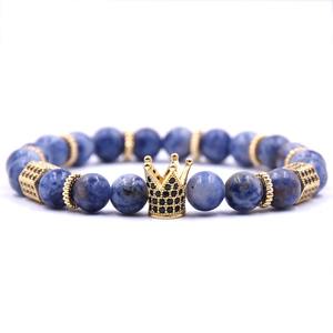 กำไลข้อมือประดับลูกปัดชุบทองร้อน กำไลข้อเท้ารูปมงกุฎสำหรับผู้หญิงและผู้ชาย ลายเรขาคณิตสำหรับงานแต่งงานและเป็นของขวัญ - Product Image 4