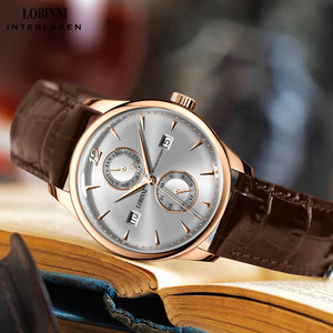 LOBINNI 18003 Chinois en acier inoxydable marque mécanique <span class=keywords><strong>remontage</strong></span> automatique de luxe automatique de mode hommes <span class=keywords><strong>montre</strong></span> - Product Image 3