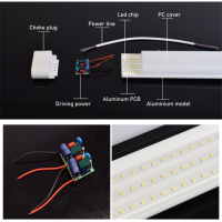 Lampe de purification LED 42W 54W 72W 96W IP44 en alliage d'aluminium, tube et barre lumineuse avec garantie de 3 ans