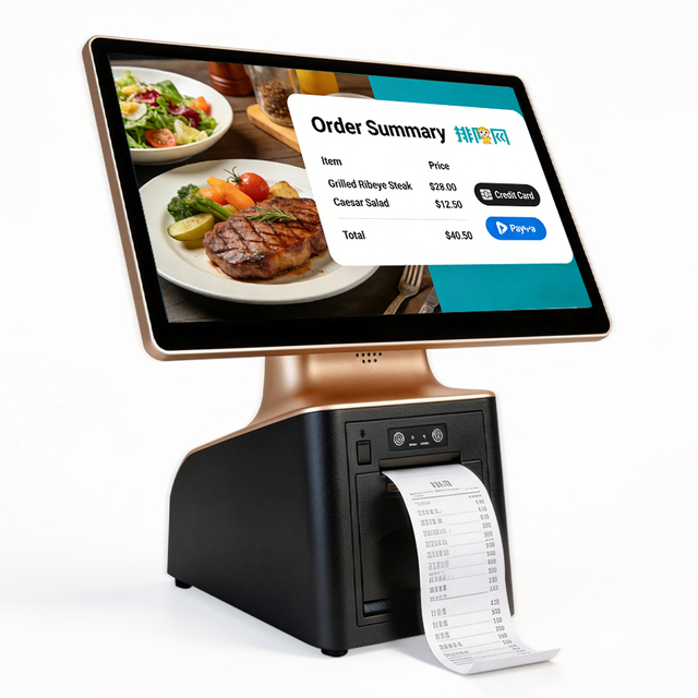 OEM ODM Android Pos Terminal 15.6 Inch Single Touch Screen With 58mm Printer All in One Cash Register Retail Pos System Machine