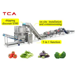 Automatische Groente Fruit Processing Lijn Fruit Groente Wassen Snijden Blancheren Machine