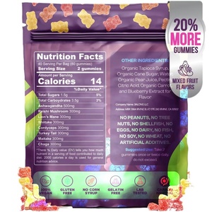 Niet-Gmo Super Champignon Chaga Maitake Cordyceps <span class=keywords><strong>Reishi</strong></span> Leeuw 'S Manen Kalkoen Hoge Immuunafweer Zorgt Voor Energie-Paddestoelgummies - Product Image 4
