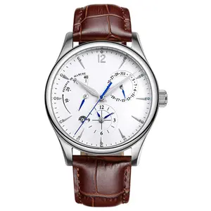 Custom Stainless Steel Case Calendar GMT Power Show Waterproof Men Automatic Mechanical Watch