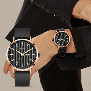 Montre en silicone étanche à double calendrier élégante et simple pour hommes, montre à quartz - Product Image 3
