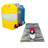 Sac en aluminium de 1L, 2L, 3L, 5L, 10L avec valve, sac en feuille d'aluminium BIB, carton de sacs, personnalisable