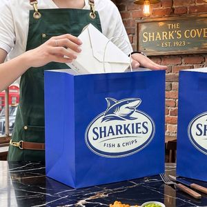 Custom Recyclable Eco-Friendly Biodegradable Fry Chicken <b>Snacks</b> Fast Food French Fries Kraft Paper <b>Bags</b> - Product Image 5