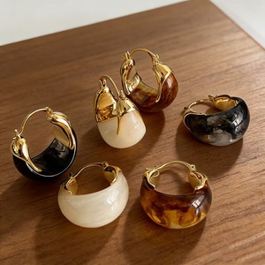 Trendy <b>Cuff</b> <b>Earrings</b> Gold Plated Acrylic Resin Lucite Zinc Alloy Women's Party Fashion Jewelry Made in China - Product Image 3