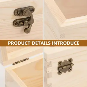 Caixa de presente de madeira de pinha macia, caixa de madeira com tampa acrílica transparente personalizada caixa de presente de madeira