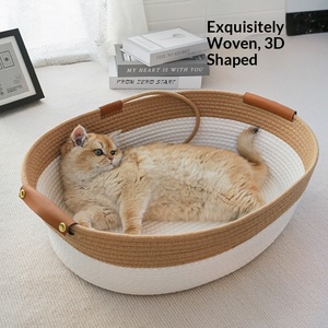 Cama para Gatos MW-031, Apta para Todas las Estaciones, Extra Grande, con Rascador, Cesta Tejida para Gatos Ragdoll y Perros, Sin Relleno - Product Image 4