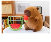 Peluche Capybara Mignonne en Forme de Pastèque de Haute Qualité 35CM-55CM, Rembourrage Coton PP, Cadeau d'Anniversaire pour Bébés 0-24 Mois, Unisexe, Vente en Gros